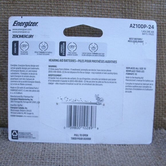 NIP Energizer Size 10 Hearing Aid Batteries 24 Count - Picture 2 of 9